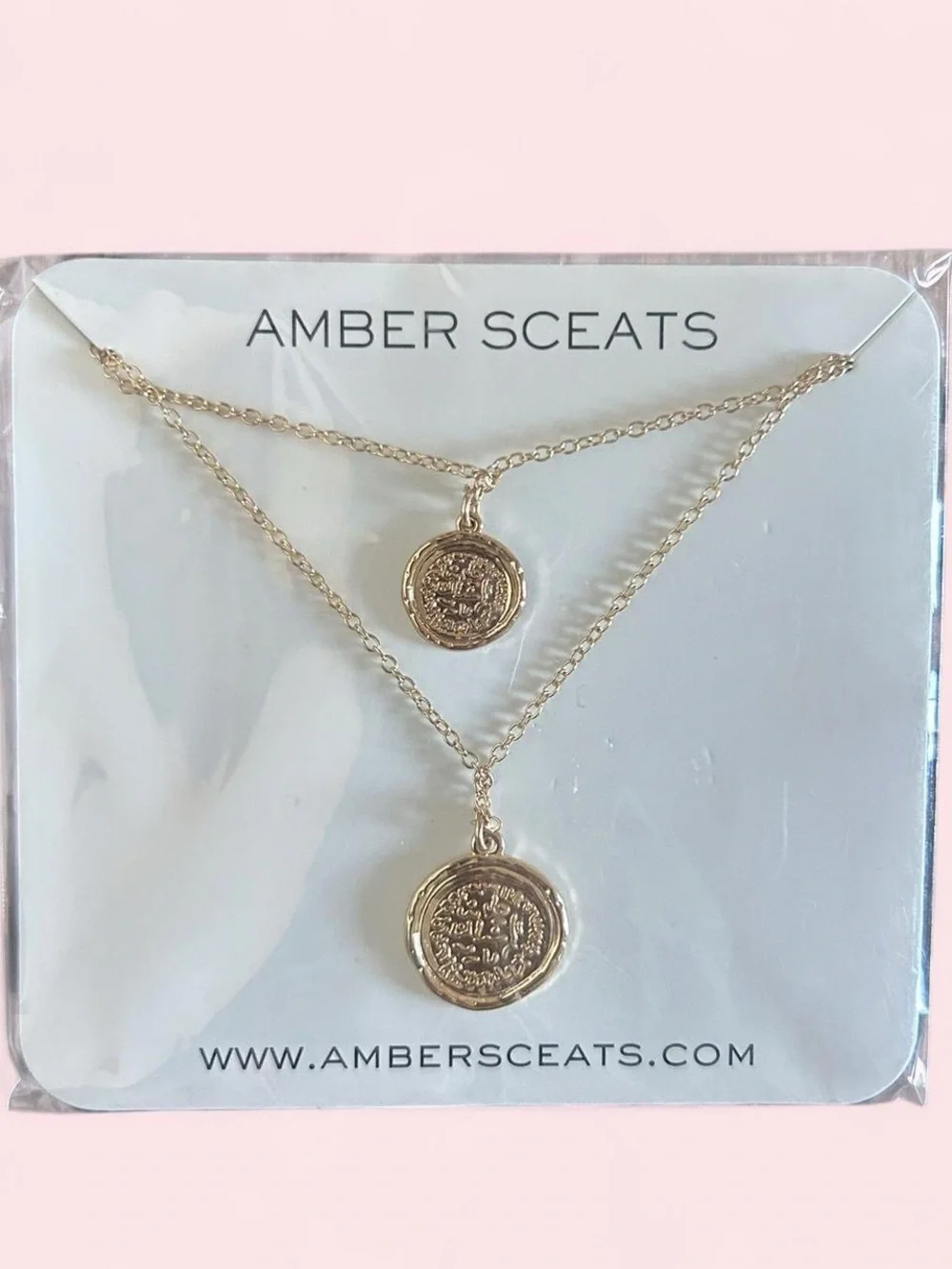 Amber Sceats Gold Layered Coin Pendant Necklace